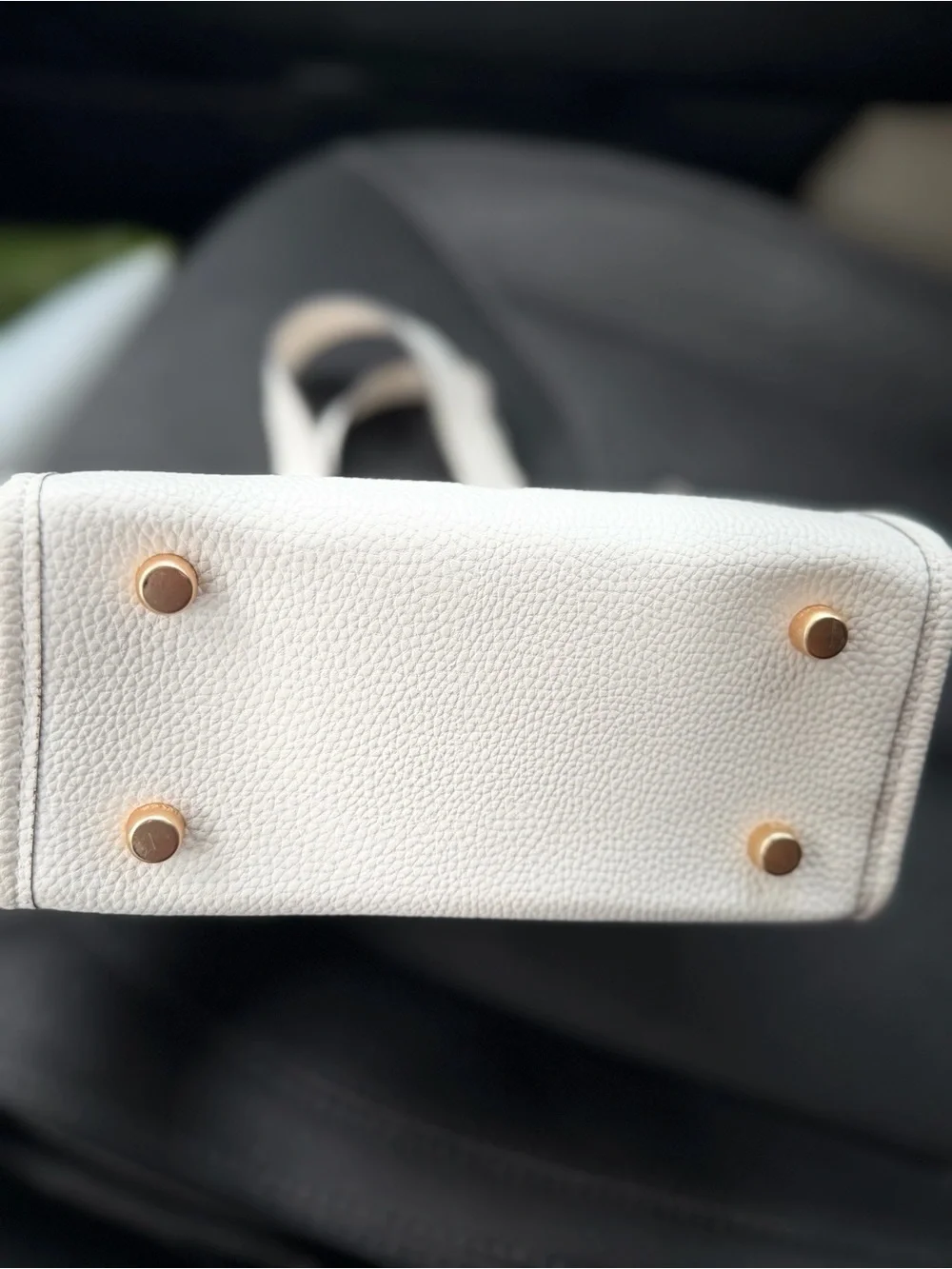 Coach Mini Tote in Beige Canvas with White Leather Trim